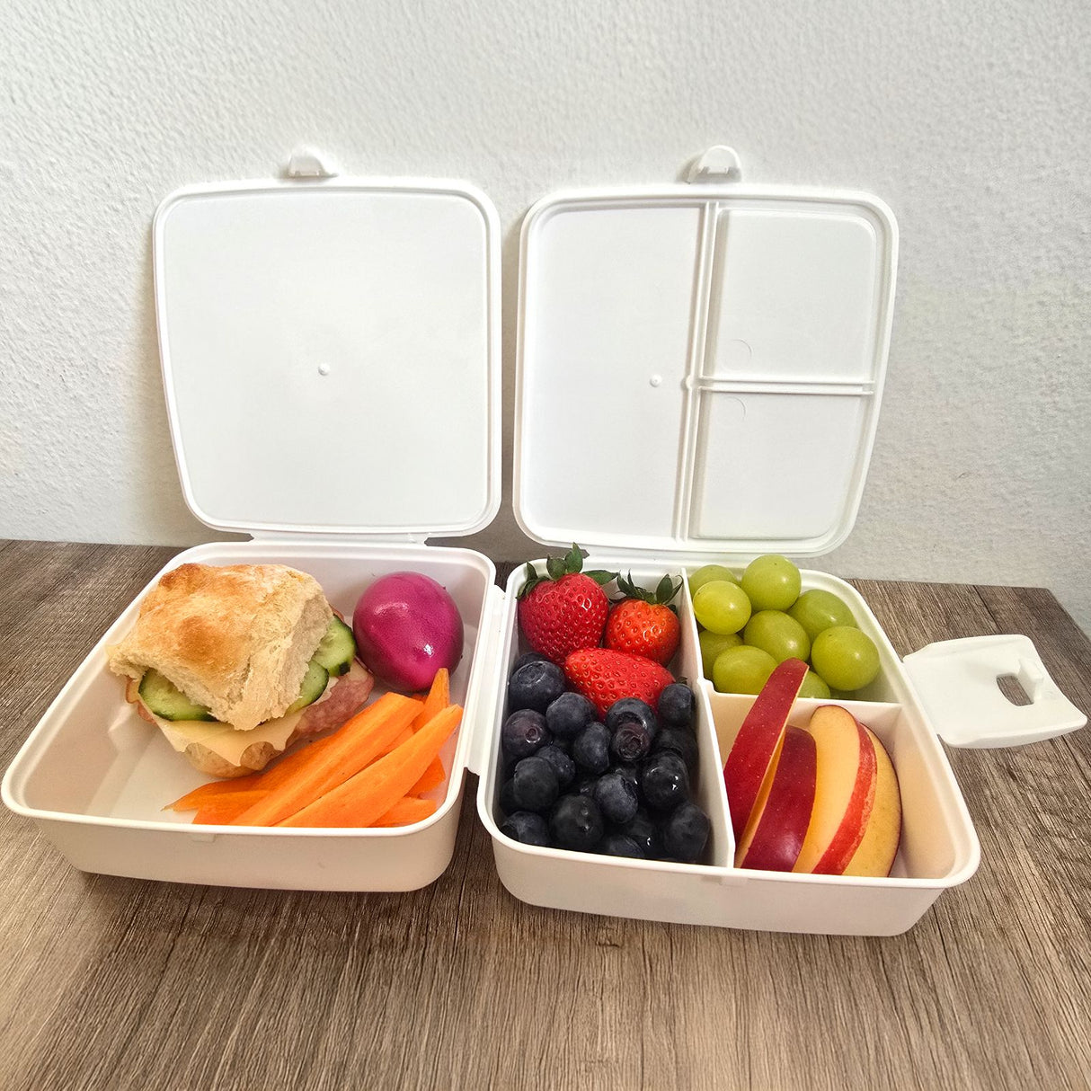 Brotdose mit Besteck Lunchbox Snackbehälter Meal-Prep-Box Znünibox
