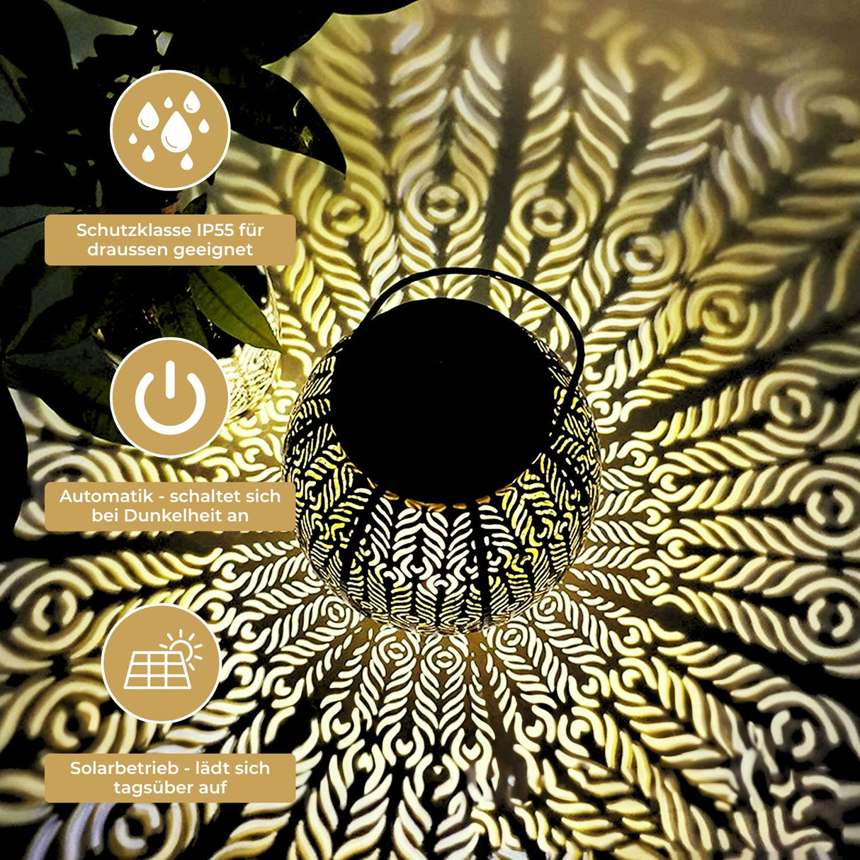 Outdoor Solarleuchte LED Laterne Solarlampe Solarlaterne Gartenlaterne