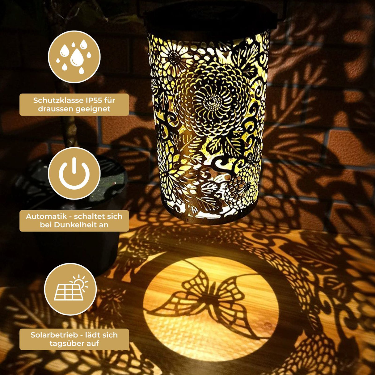 Outdoor Solarleuchte Solarlaterne Solarlampe Gartenlaterne LED Laterne