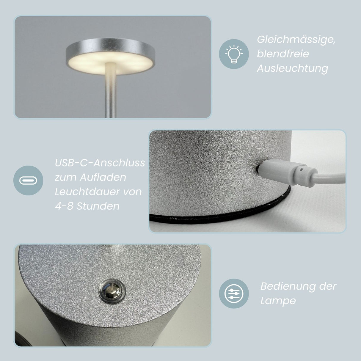 LED-Tischlampe Lampe Nachttischlampe Leuchte Schreibtischlampe