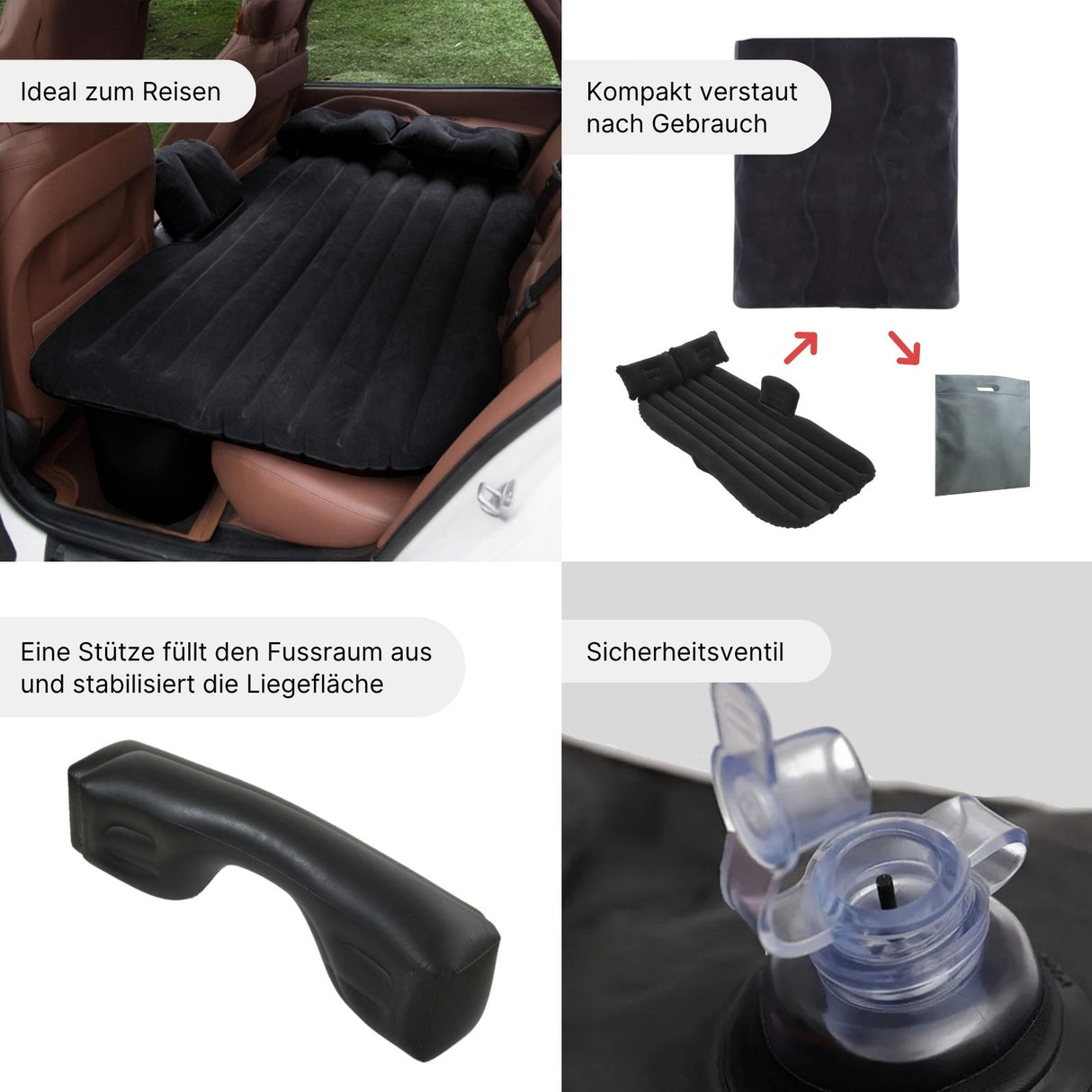 Luftbett Set für Autorücksitz Auto-Luftmatratze Aufblasbares Auto-Bett