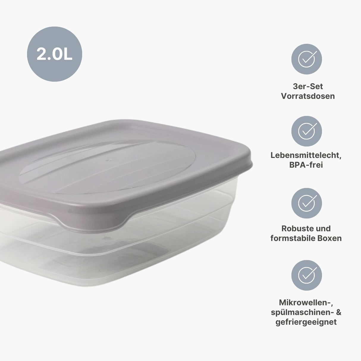 3er-Set Boxen Meal-Prep-Dosen Frischhaltedosen Aufbewahrungsdosen