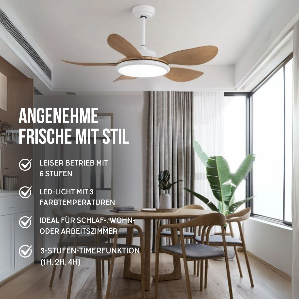 Ventilator Deckengebläse mit LED-Beleuchtung Deckenventilator
