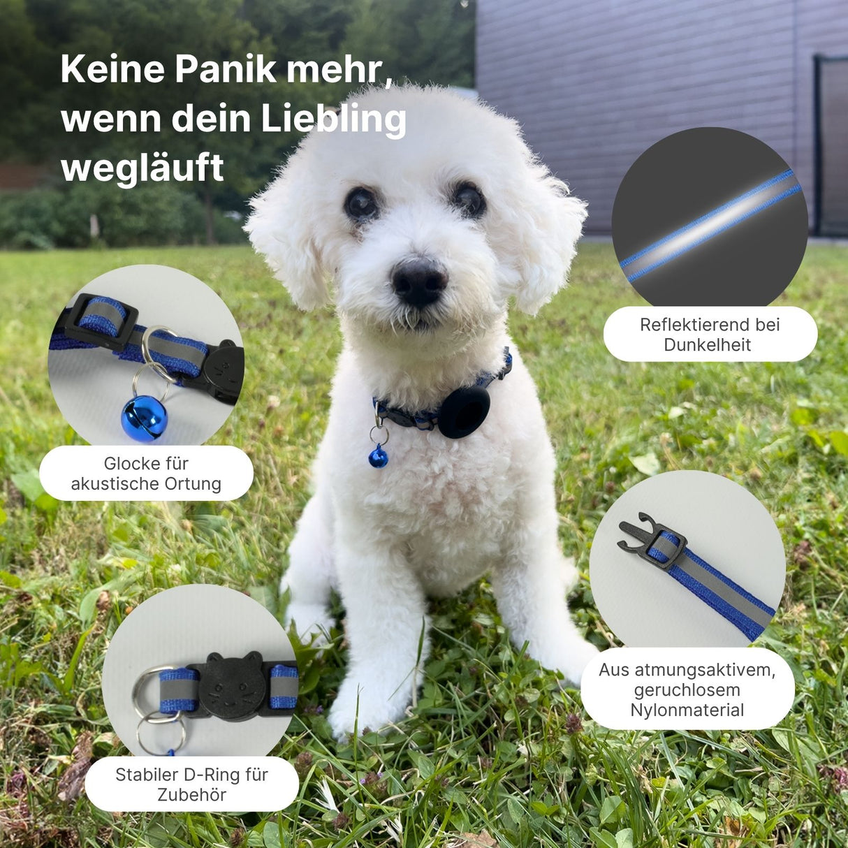 Hundehalsband mit Airtag-Halterung Halsband Katzenhalsband
