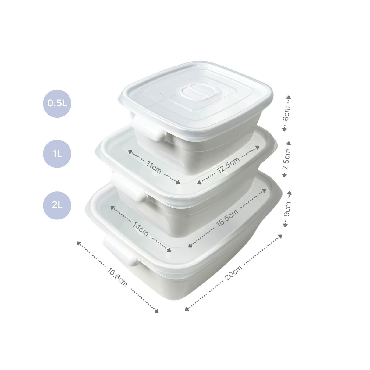 6er-Set Mikrowellenbehälter Gefrierdosen Mikrowellendosen Vorratsdosen