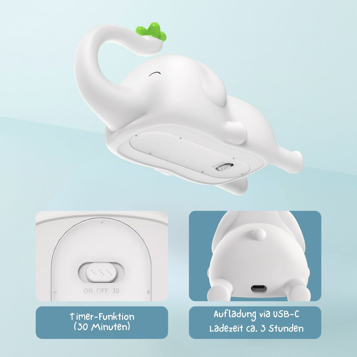 LED-Elefanten-Nachtlicht Tischleuchte Tierlicht Kinder-Nachttischlampe