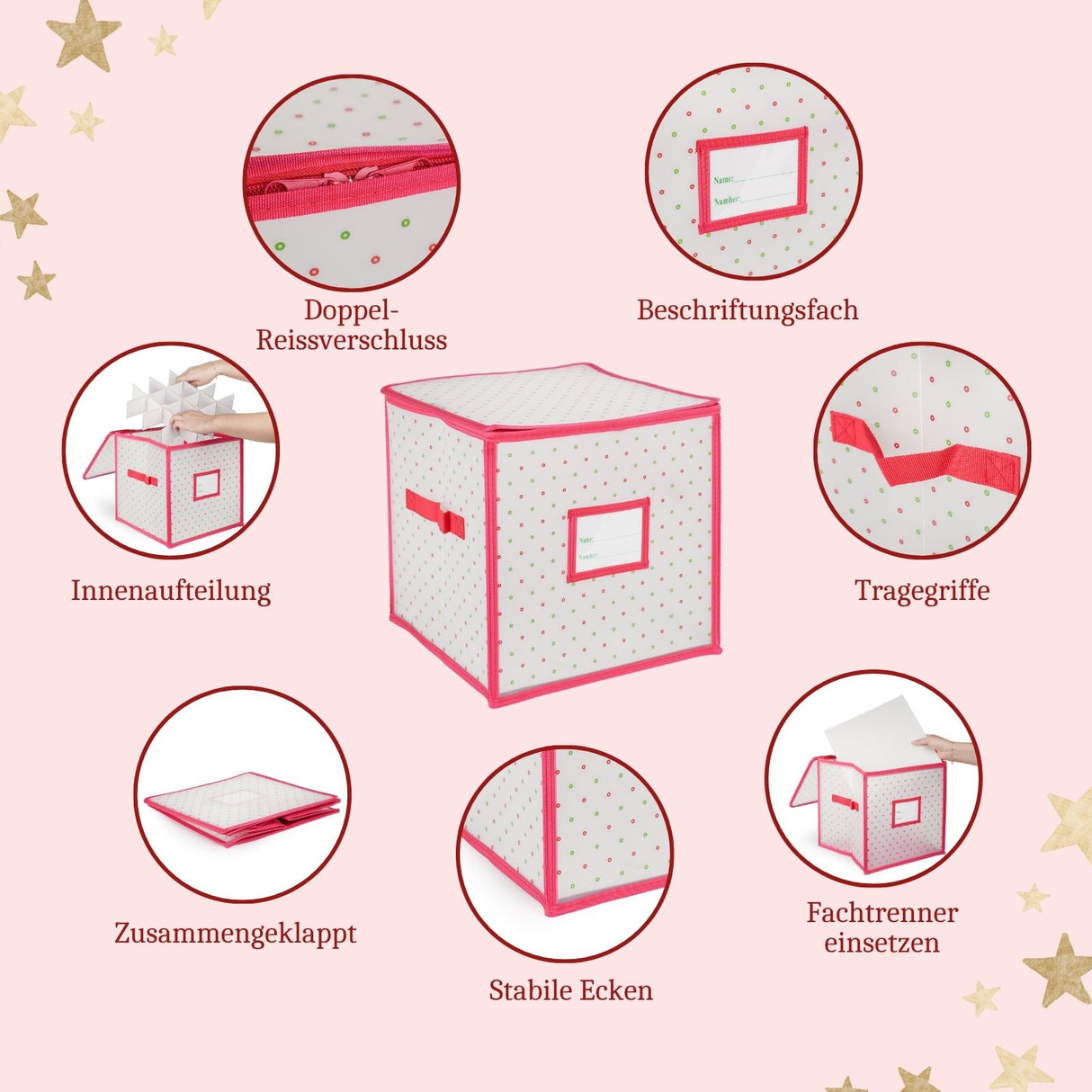 Aufbewahrungsbox für Christbaumkugeln Sortierbox Aufbewahrungstasche