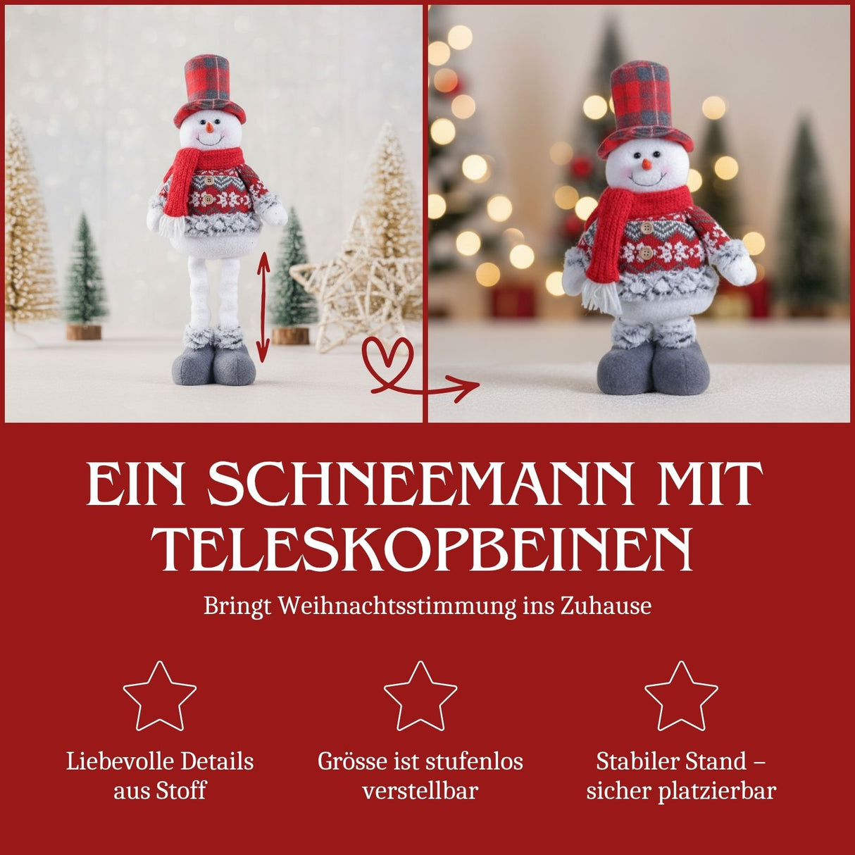 Schneemannfigur Deko-Schneemann Stehfigur Schneemann Dekofigur Winter