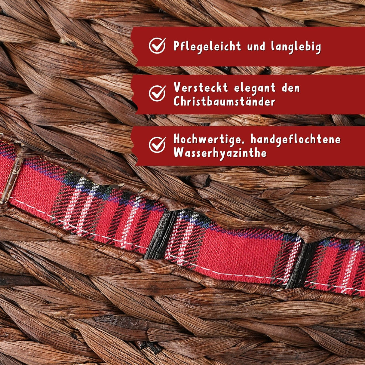 Weihnachtsbaumkorb Tannenbaum-Kragen Christbaum-Rock Flechtkorb