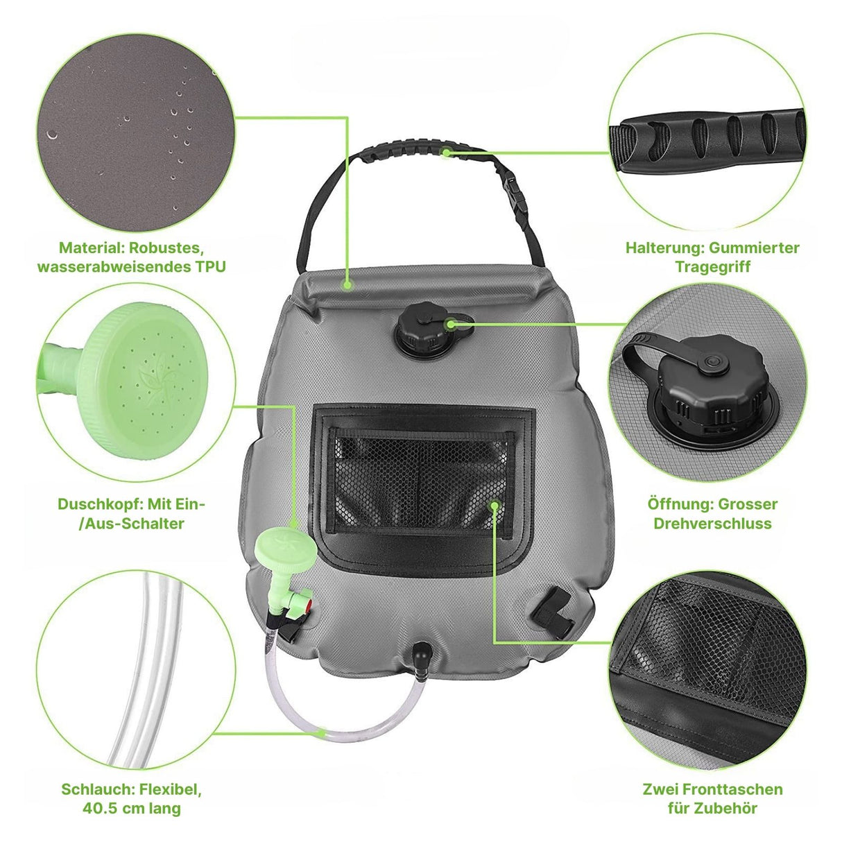 Gartendusche Duschtasche Aufheizbare Outdoor-Dusche