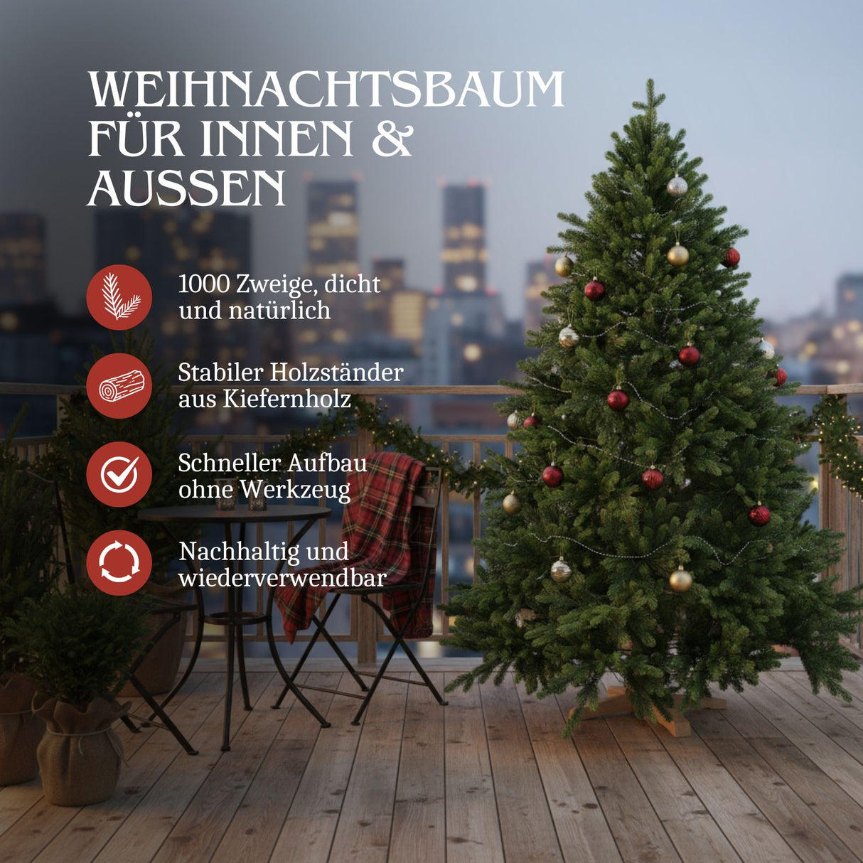 Weihnachtsbaum 180cm Kunsttanne Christbaum Tannenbaum Tanne Xmas-Baum