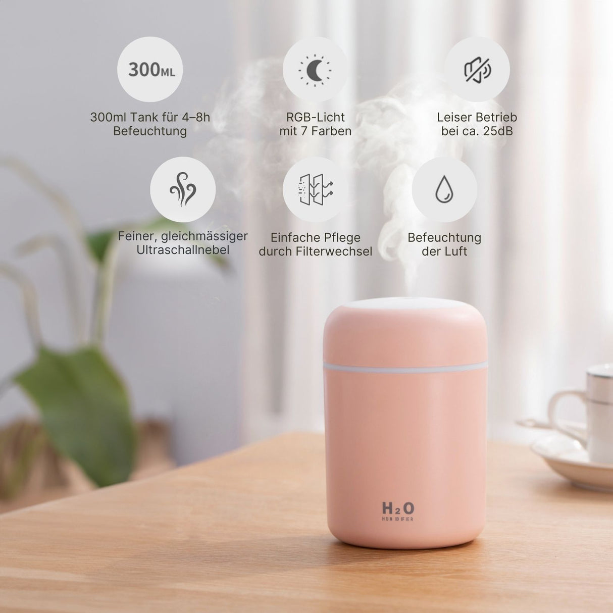 Tragbarer Luftbefeuchter Diffusor Ultraschall Mini-Luftbefeuchter