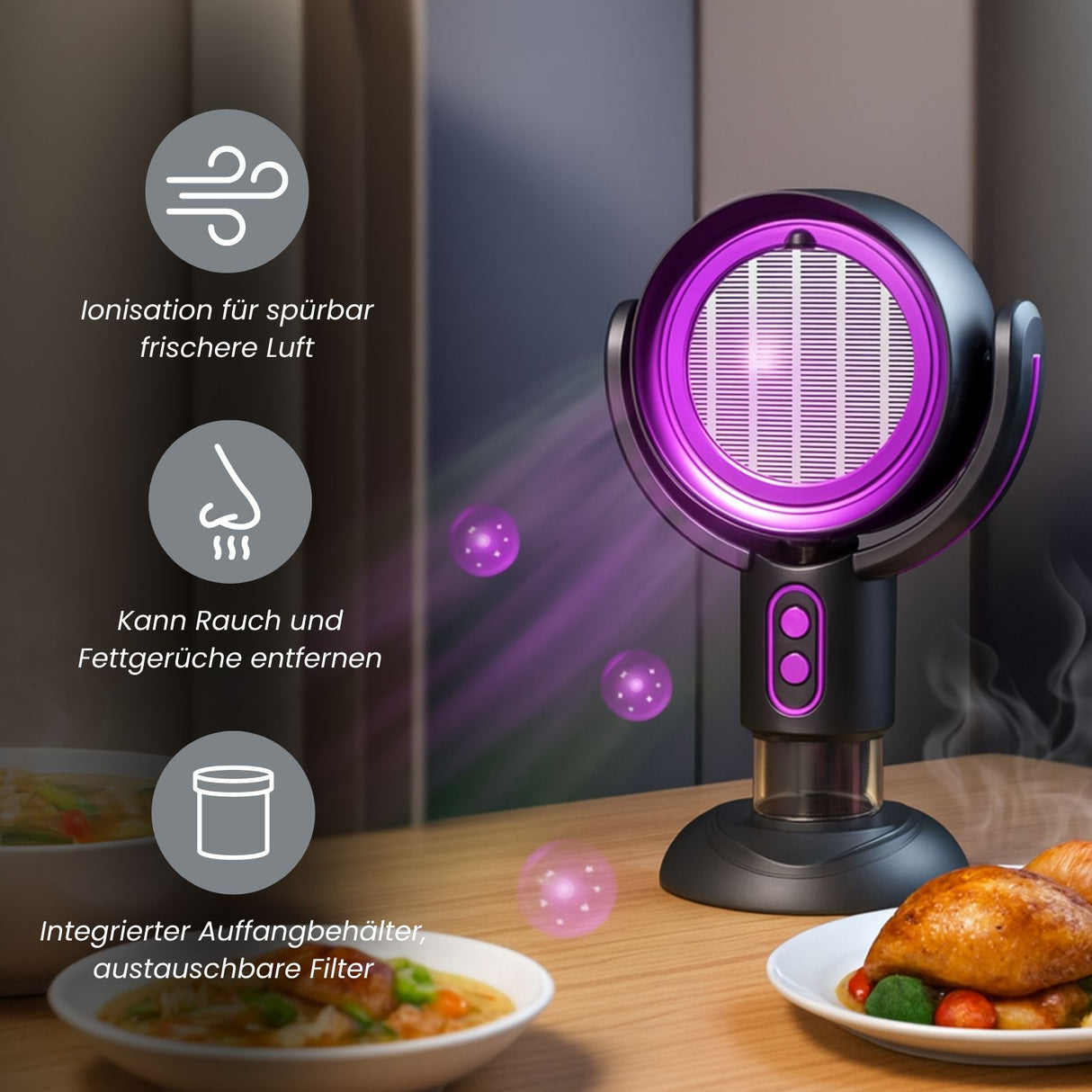 Luftreiniger für den Tisch Rauchfilter Ölfilter USB-Rauchabzug