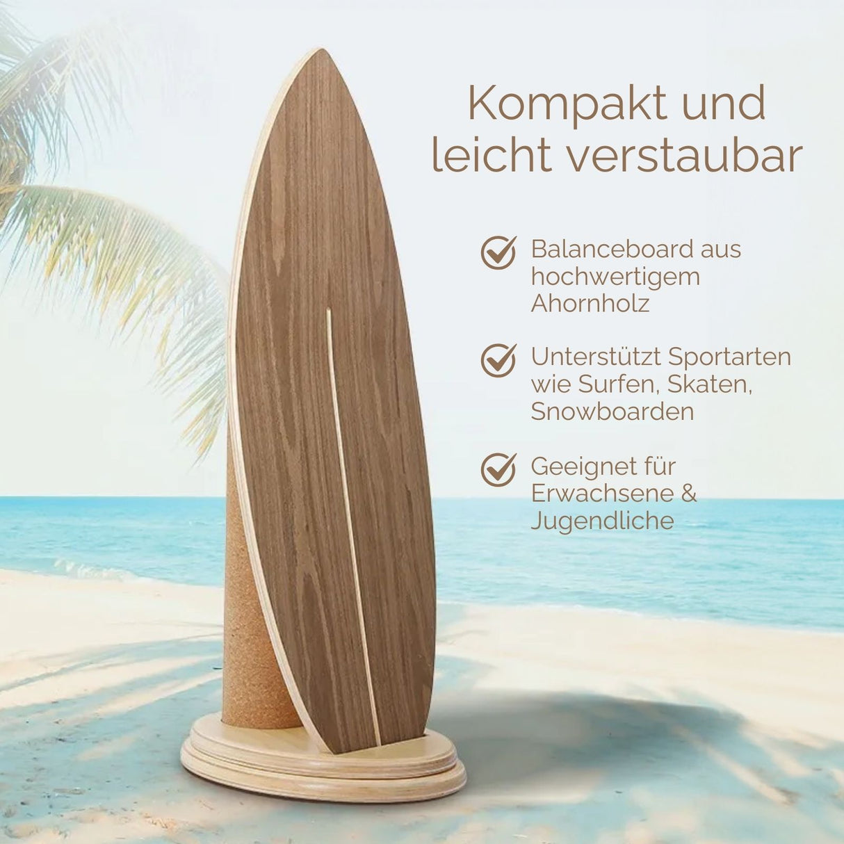 Balance Board mit Rolle Holz-Balancierbrett Balance Trainer Trickboard