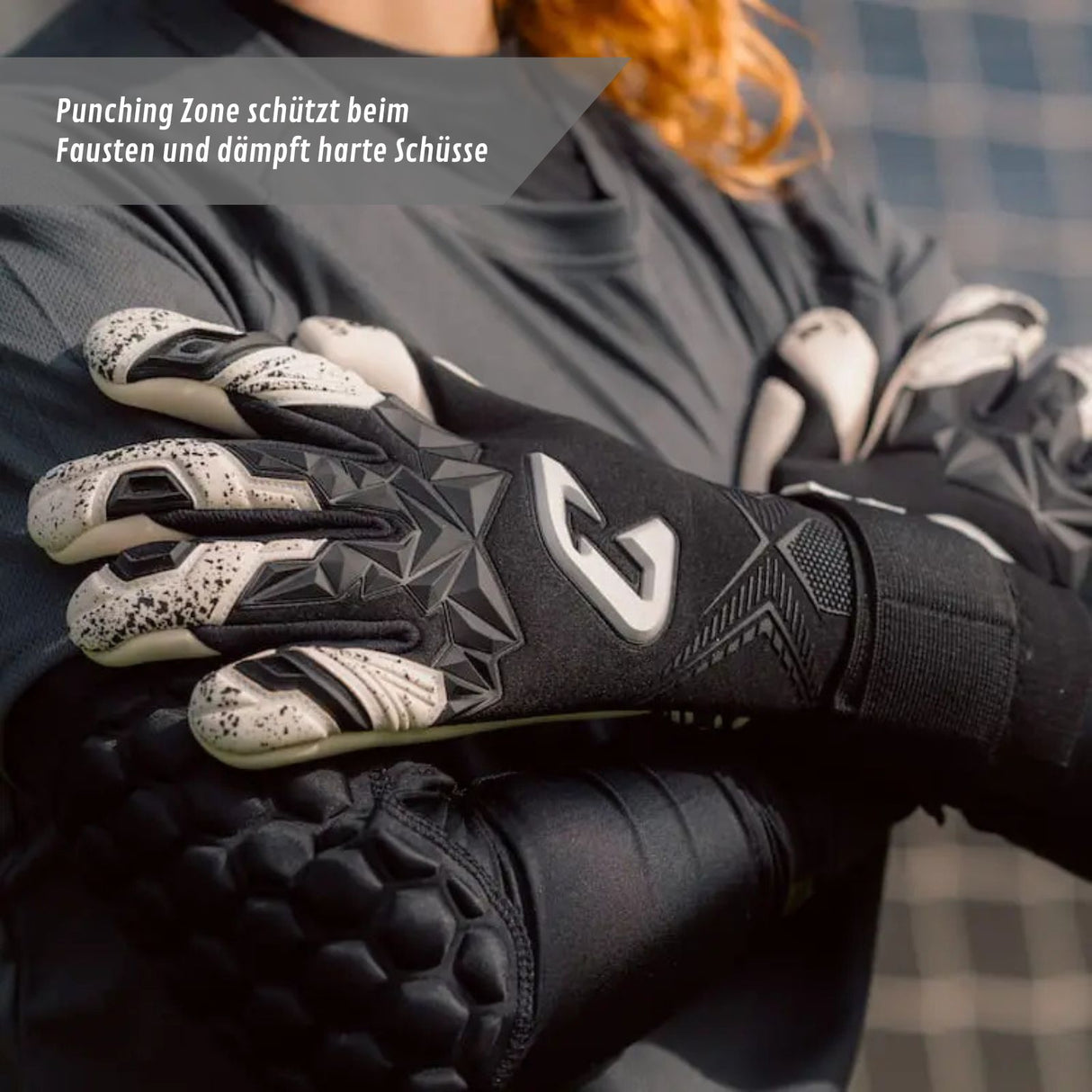 Fussballhandschuhe Pulse X Black Gr. 7 Torwart Goalie Handschuhe
