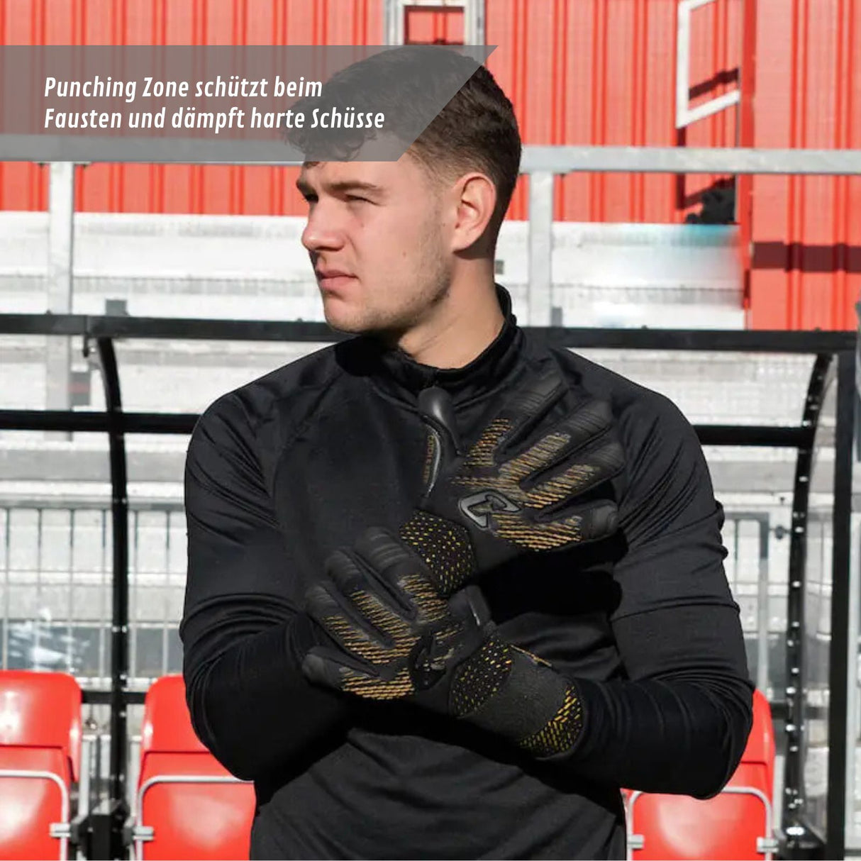 Fussballhandschuhe Revolution Gold Gr. 9.5 Torwart Goalie Handschuhe