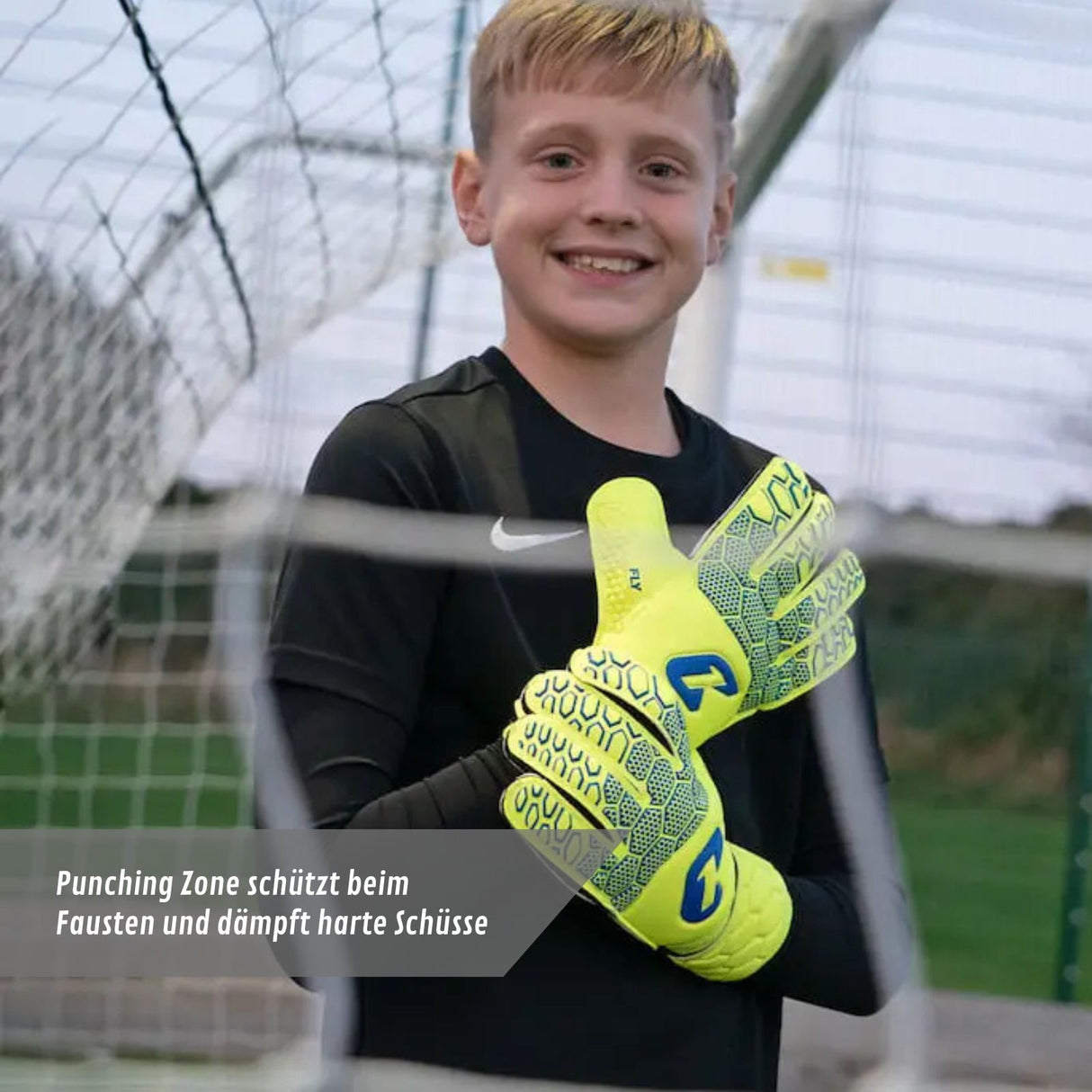 Fussballhandschuhe Fly Kids Yellow Soul Gr. 4 Torwart Goalie Handschuhe