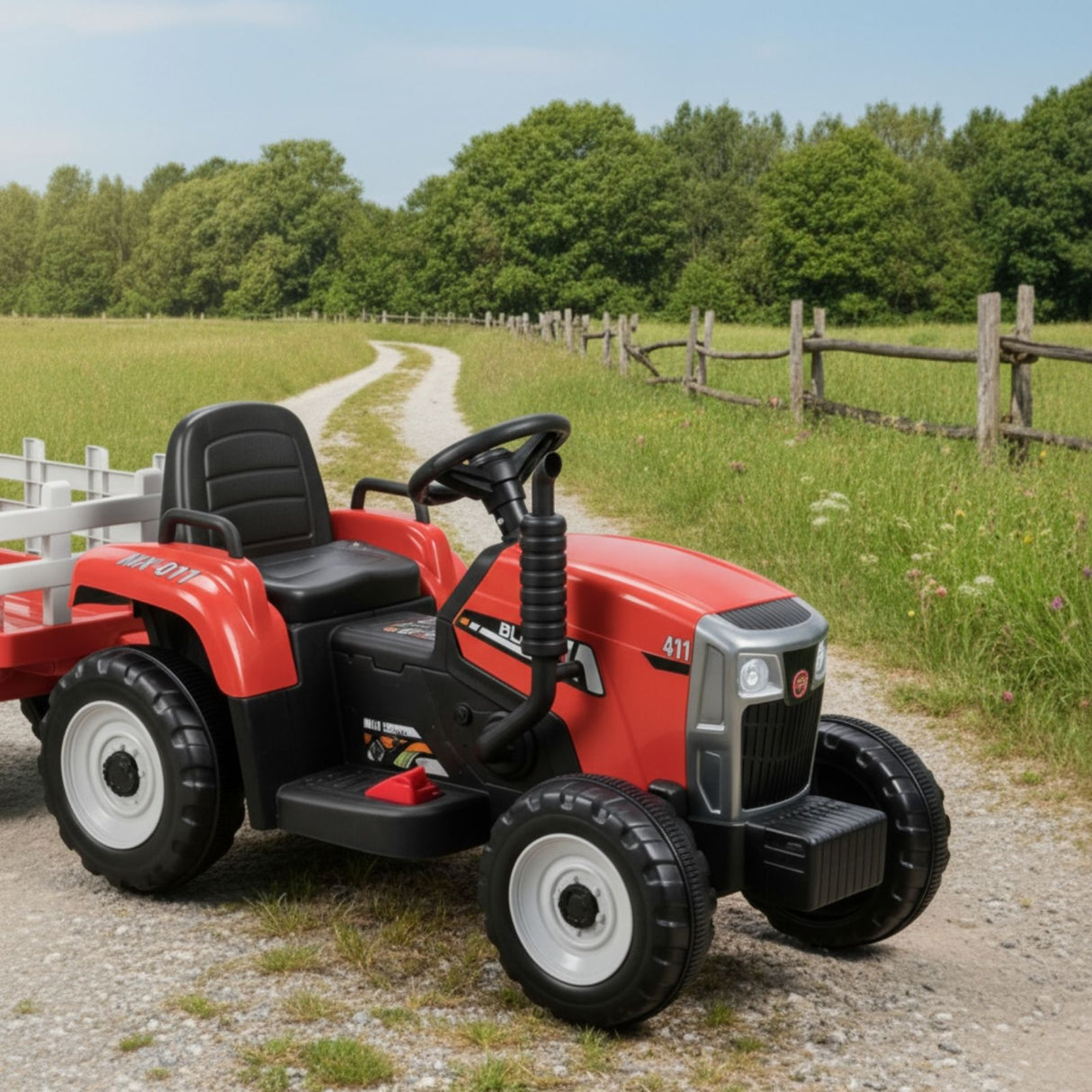 Elektro-Traktor für Kinder Kinderfahrzeug Elektroauto mit Anhänger