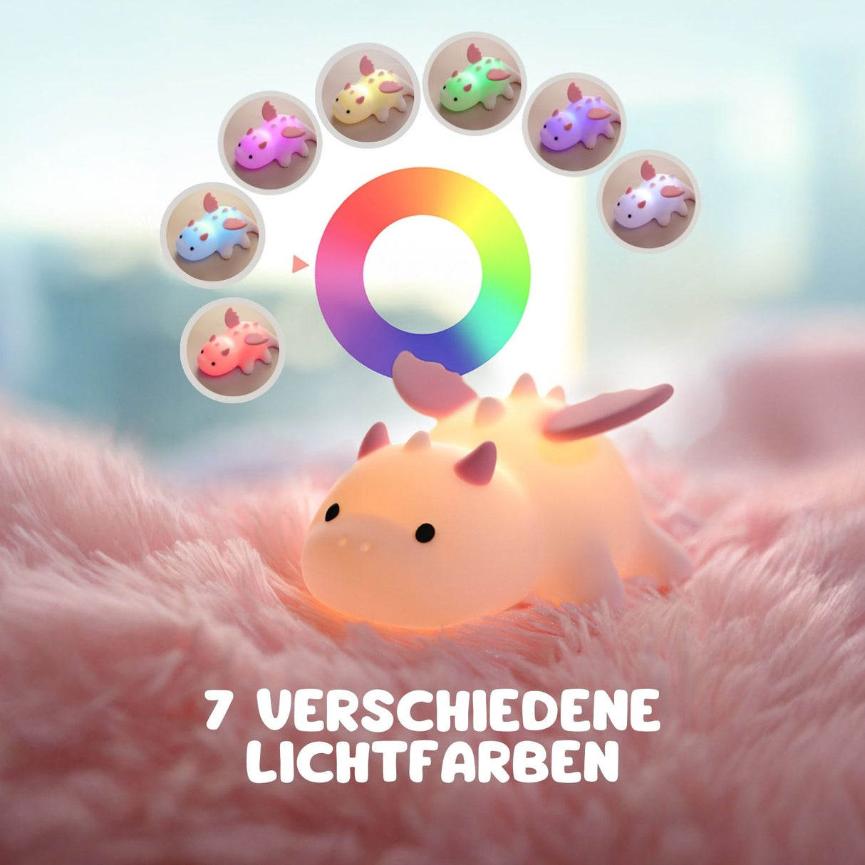 LED-Drachen-Nachtlicht Tierlicht Kinder-Nachttischlampe Tischleuchte
