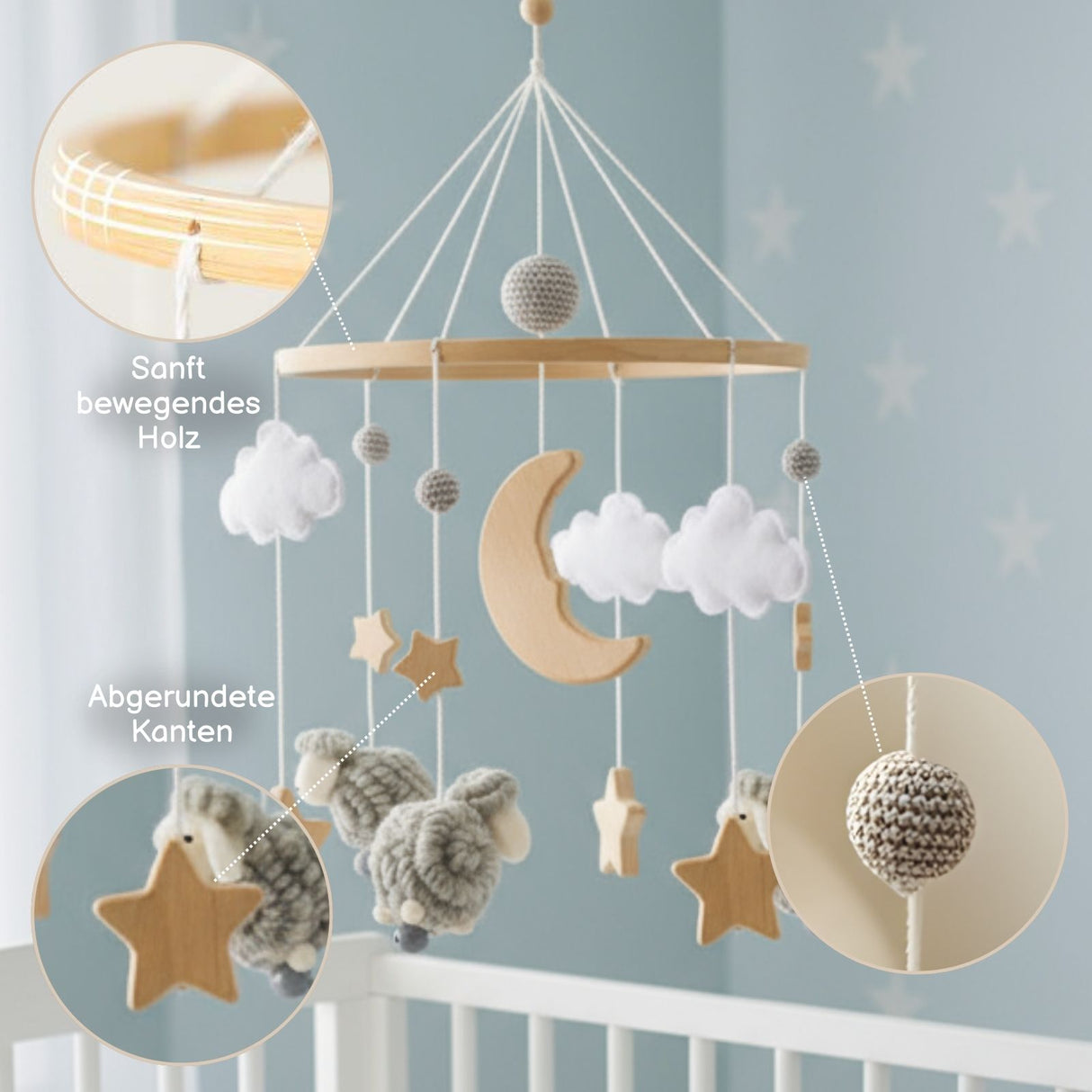 Babymobile Schafe Hängemobile Mobile Babyspielzeug Schlafmobile