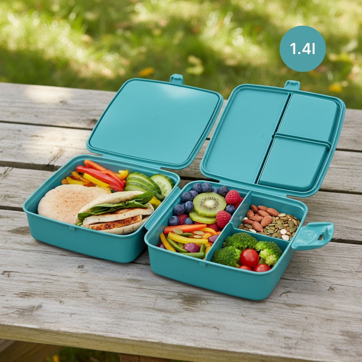 Brotdose mit Besteck Znünibox Meal-Prep-Box Snackbehälter Lunchbox