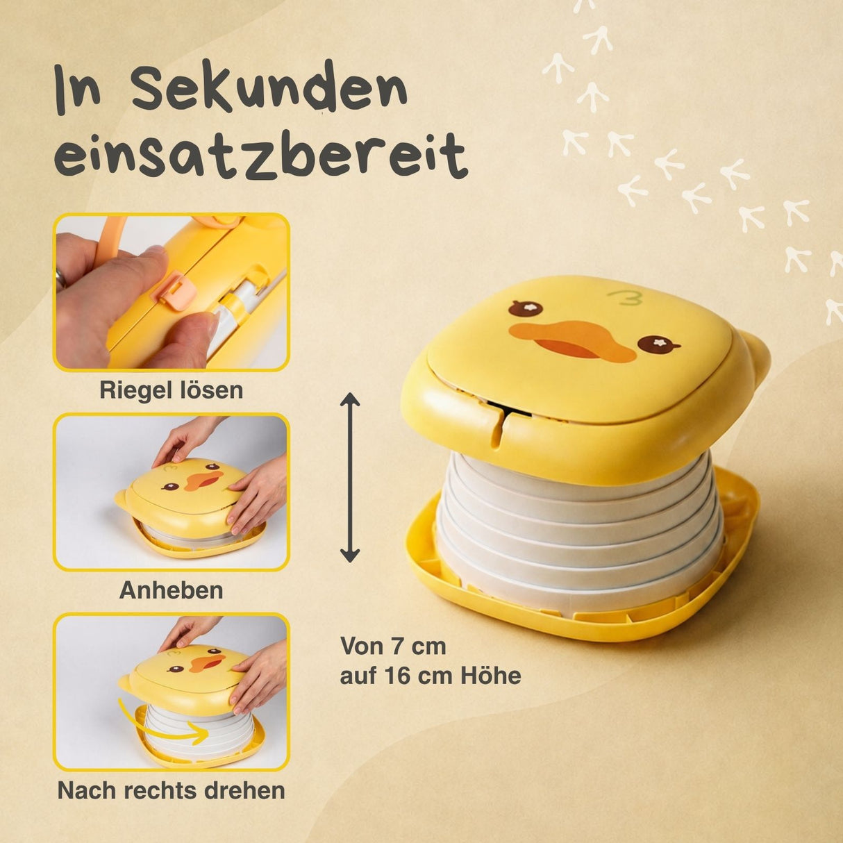 Tragbare Kindertoilette Ente Toilettentrainer Reise-Töpfchen Toilette