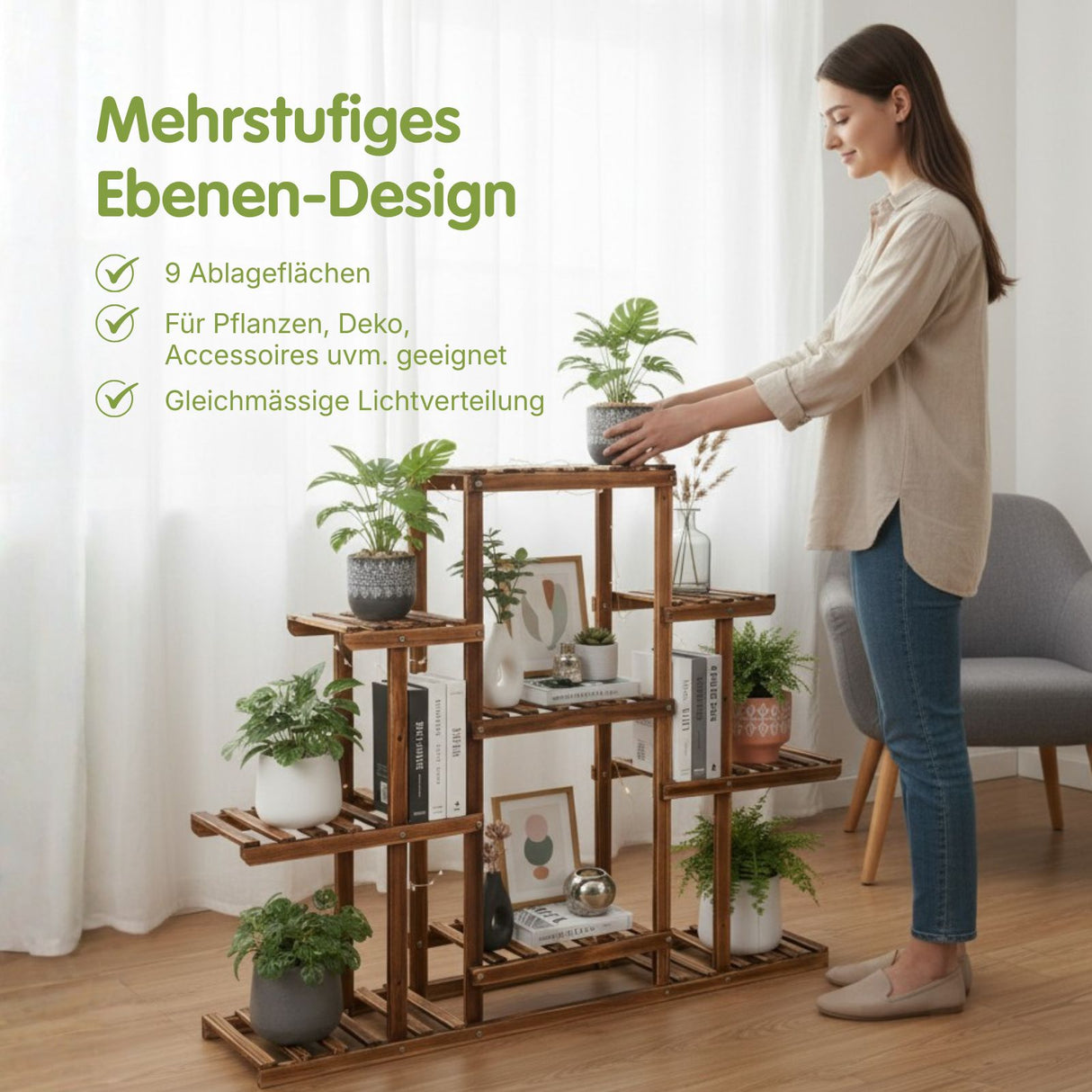 XXL-Pflanzenständer Blumenständer Pflanzenregal Blumentreppe
