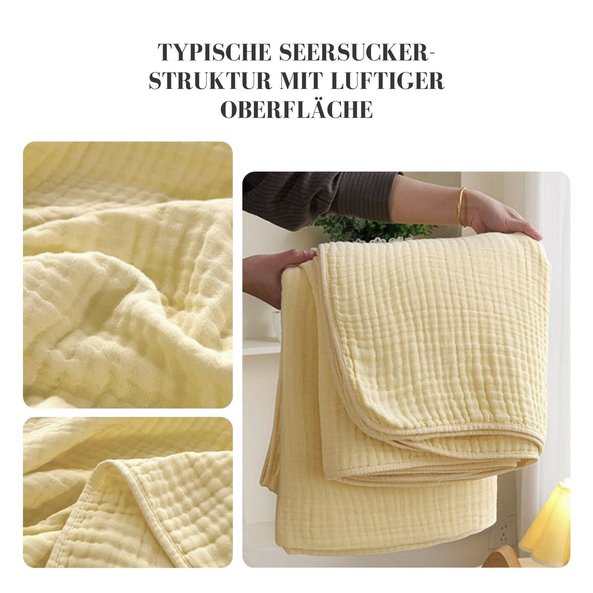 Seersucker-Decke Baumwolldecke Sommerdecke Sofadecke Bettdecke