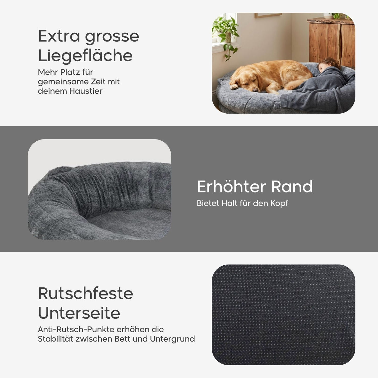 XXL Hundebett Hundekissen Haustierbett Donut-Hundebett Hundematratze
