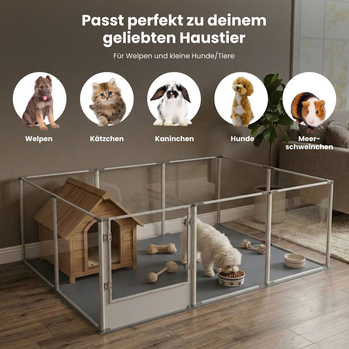 Tiergehege Welpenauslauf Hundelaufstall Indoorgehege Kleintiergehege
