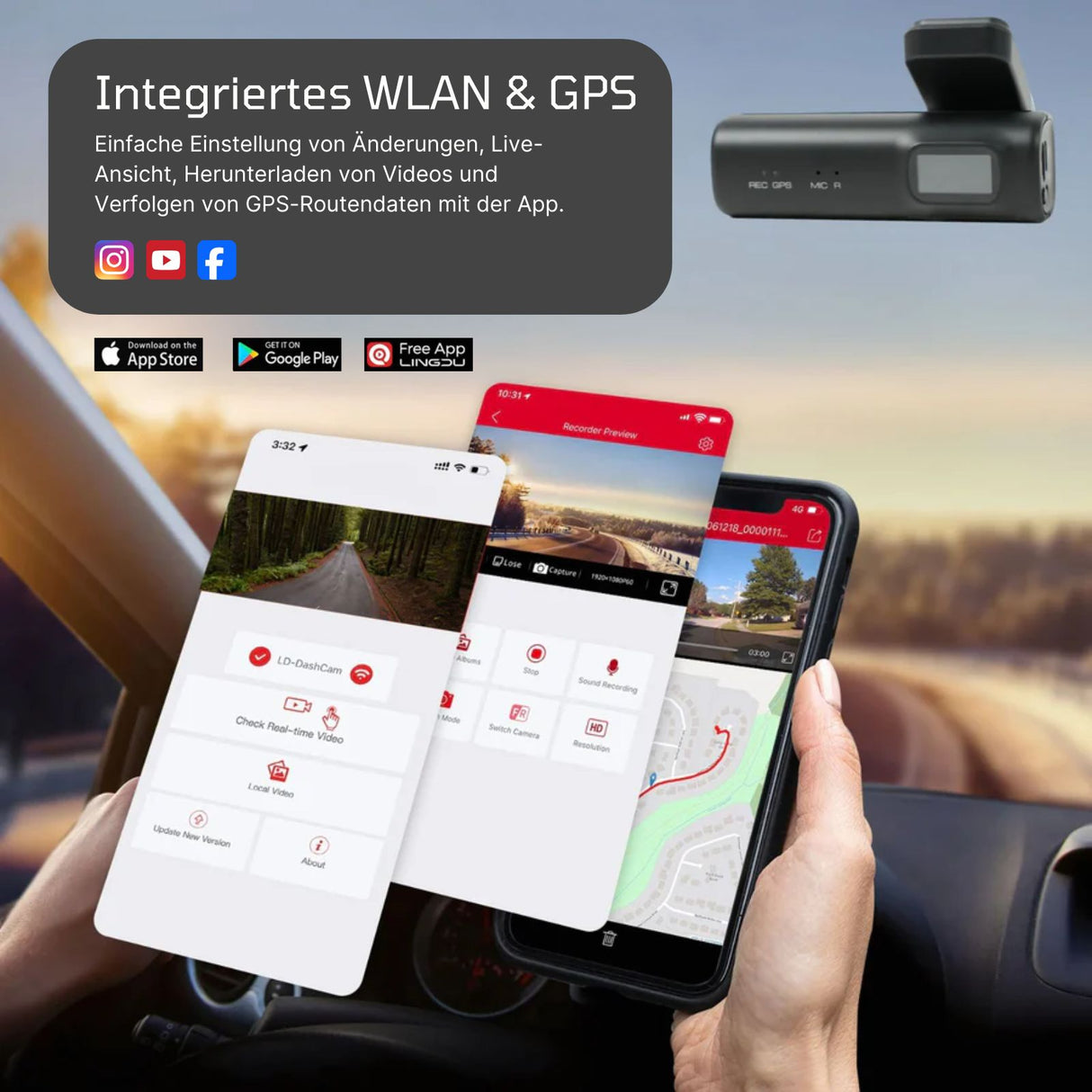 4K Dual-Dashcam mit Hardwire-Kit Auto-Kamera mit Stromanschluss-Set