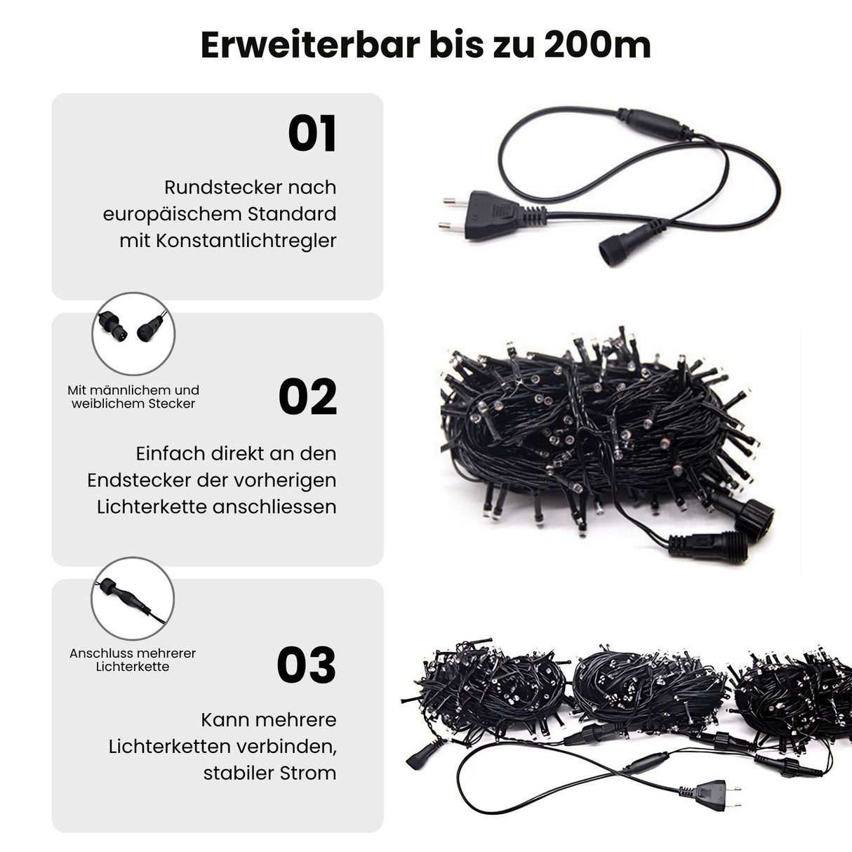 LED-Gartenbeleuchtung 97m Gartenleuchte Outdoor-Dekoleuchte