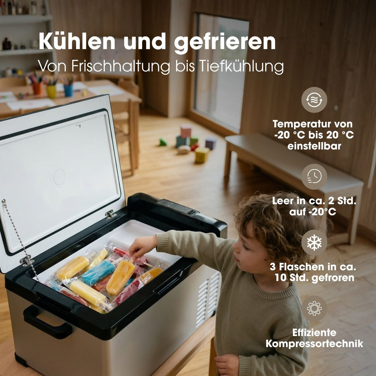 Kompressor-Kühlbox 25L Camping-Kühlschrank Gefrierbox Auto-Kühlbox