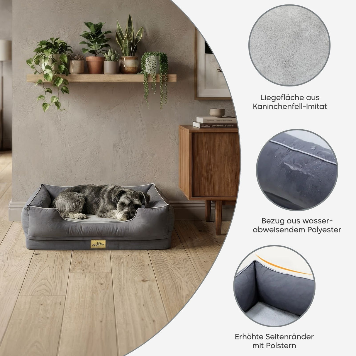 Hundebett Grösse M Schlafplatz Kuschelbett Haustierbett Liegeplatz