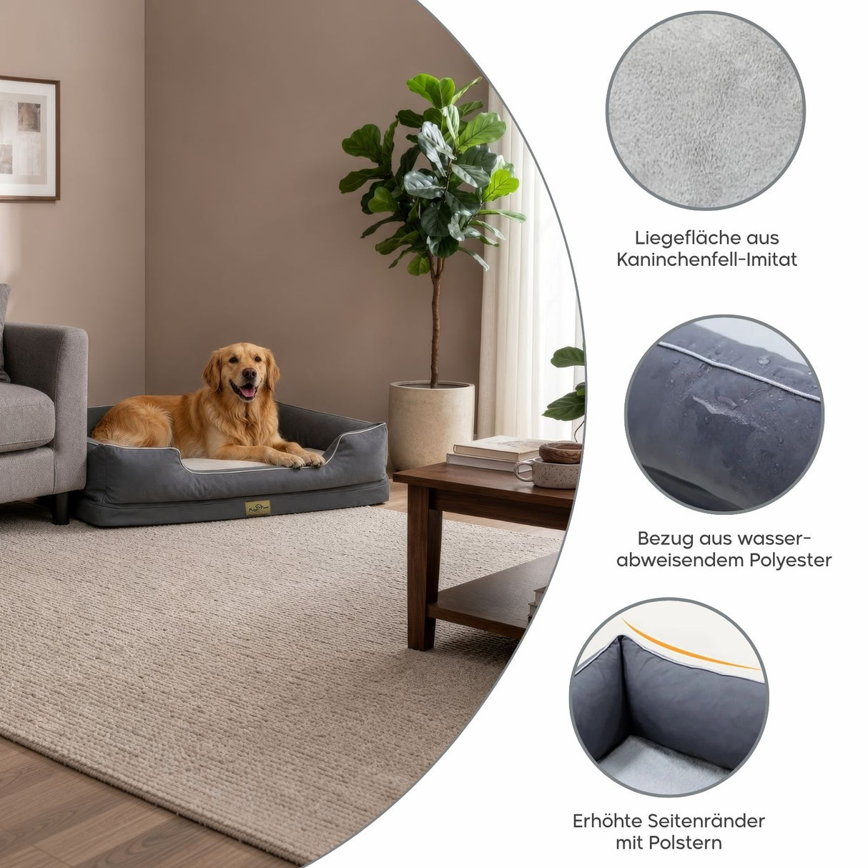 Hundebett Grösse XXL Kuschelbett Liegeplatz Haustierbett Schlafplatz