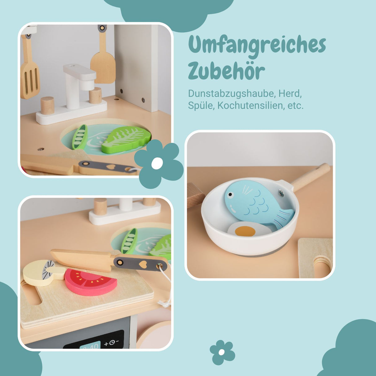2-tlg. Kinder Haushalts-Spielset Kinderküche Kühlschrank