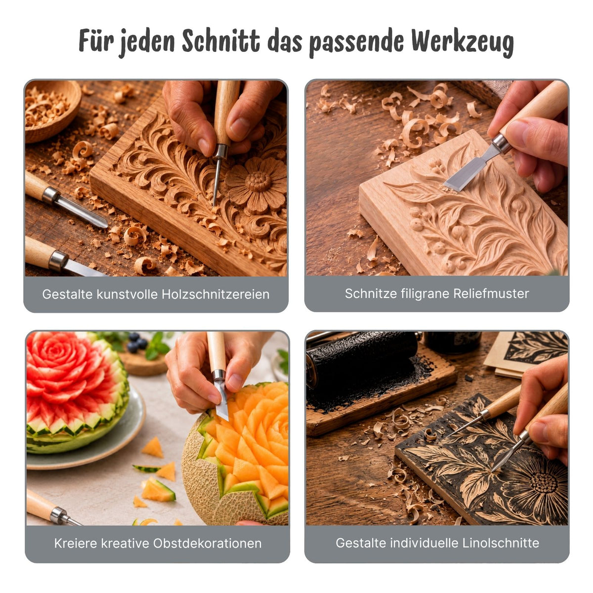 10-tlg. Kürbis-Schnitzset Räbeliechtli-Werkzeug Halloween-Schnitzset