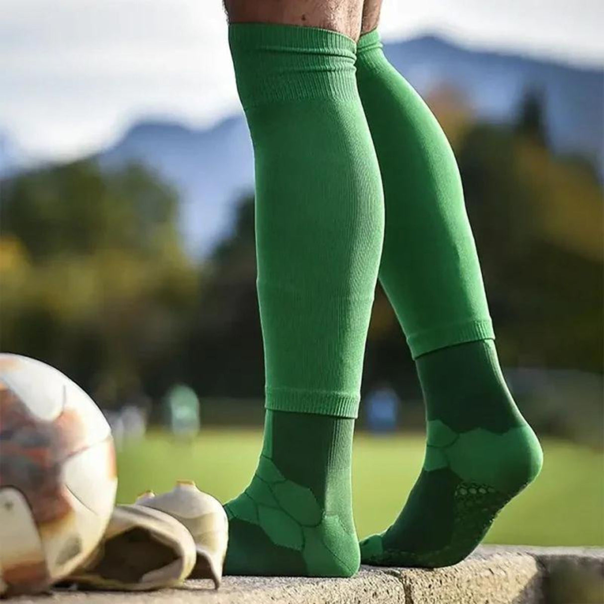Fussballstulpen und Socken Grösse 36-41 Grün Set Tubxx und GripSoxx