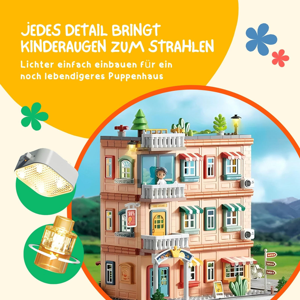 Puppen Haus Villa Spielhaus Möbel Spielzeug Stube Residenz Schloss