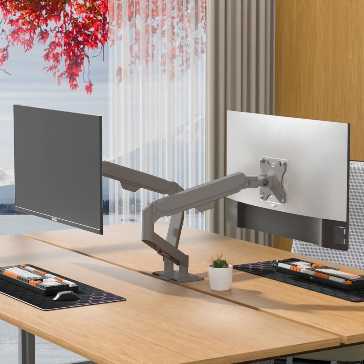 Doppel-Monitorhalterung Monitorarm 2 Monitore Tischhalterung