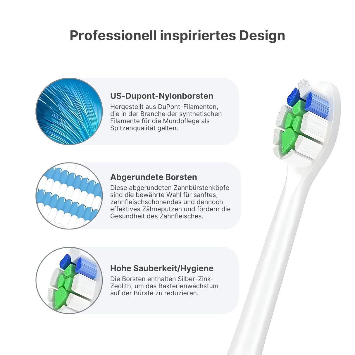 Alternativer Zahnbürstenkopf zu Schallzahnbürste Philips Sonicare W2