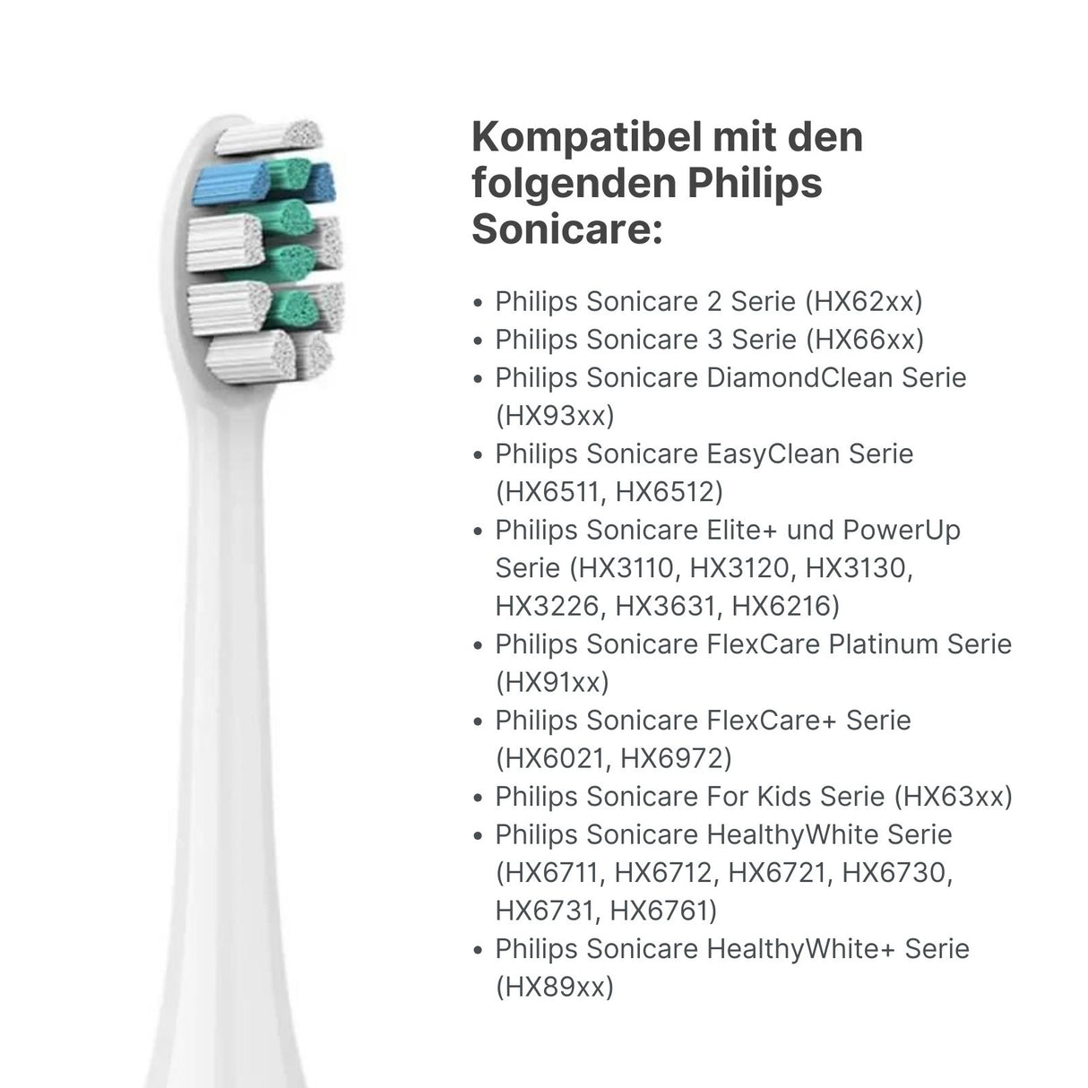 Alternativer Zahnbürstenkopf Ersatzbürsten zu Philips Sonicare W2