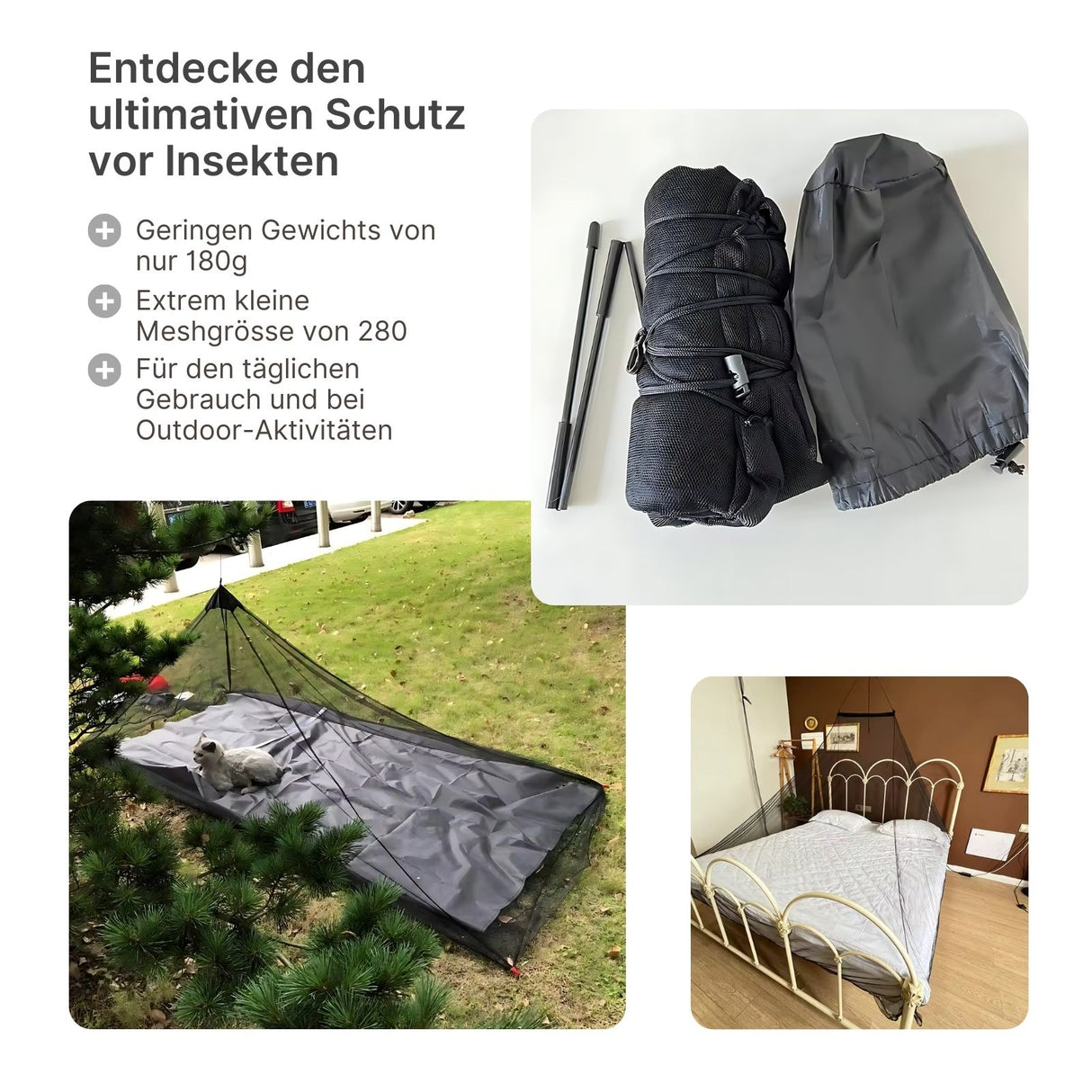 Hängendes Moskitonetz Mückennetz Campingnetz Insektenschutz