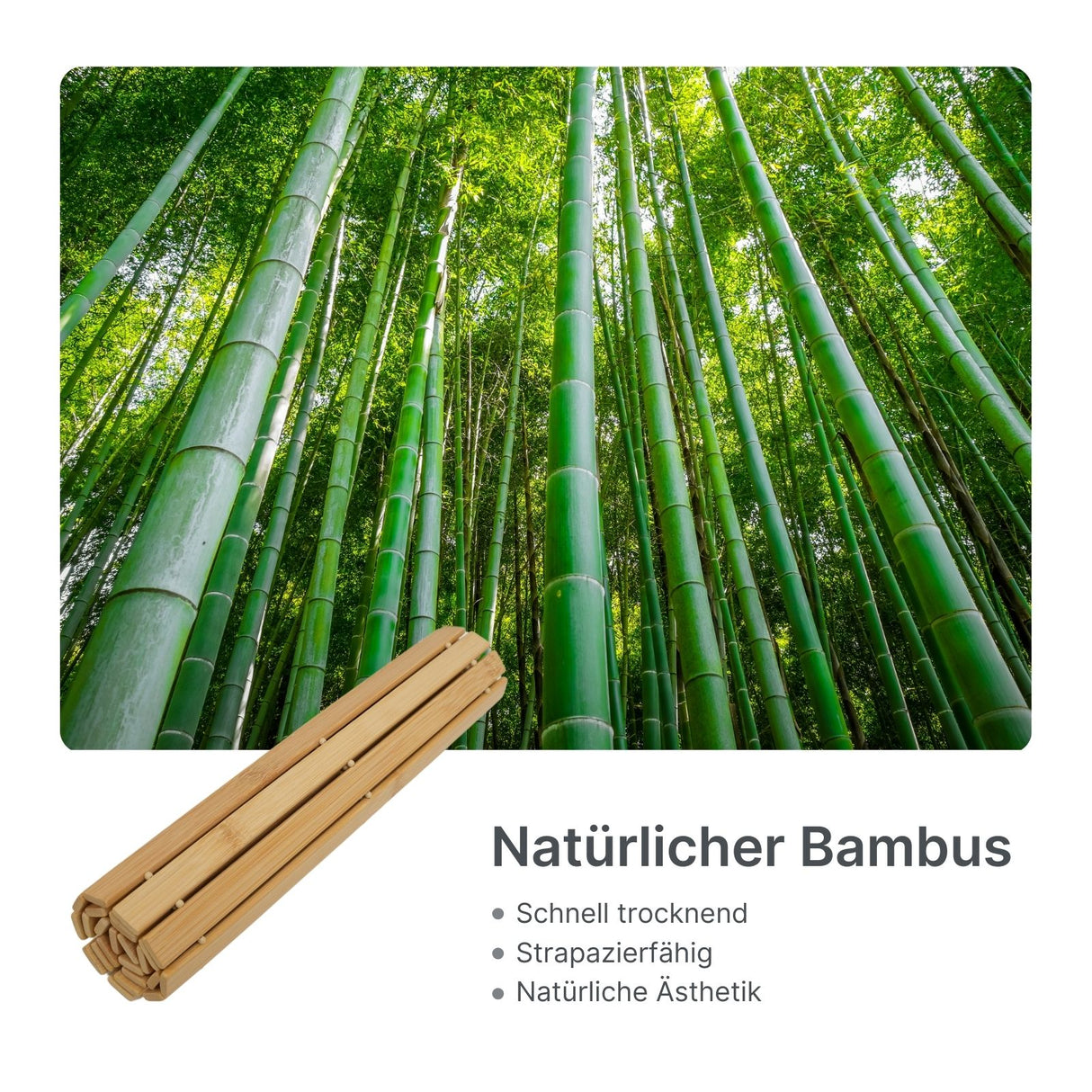Bambus Badteppich Bamboo Fussmatte Badematte Badezimmerläufer