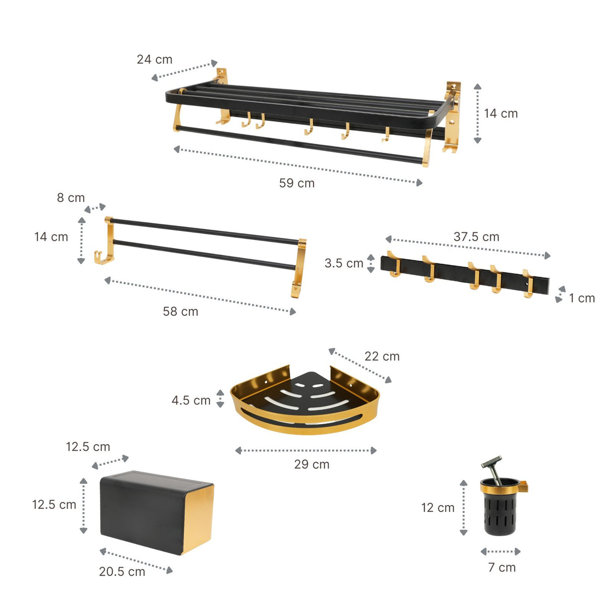 Badezimmer Zubehör Set 6-teilig Handtuchhalter Badzubehör Hardware