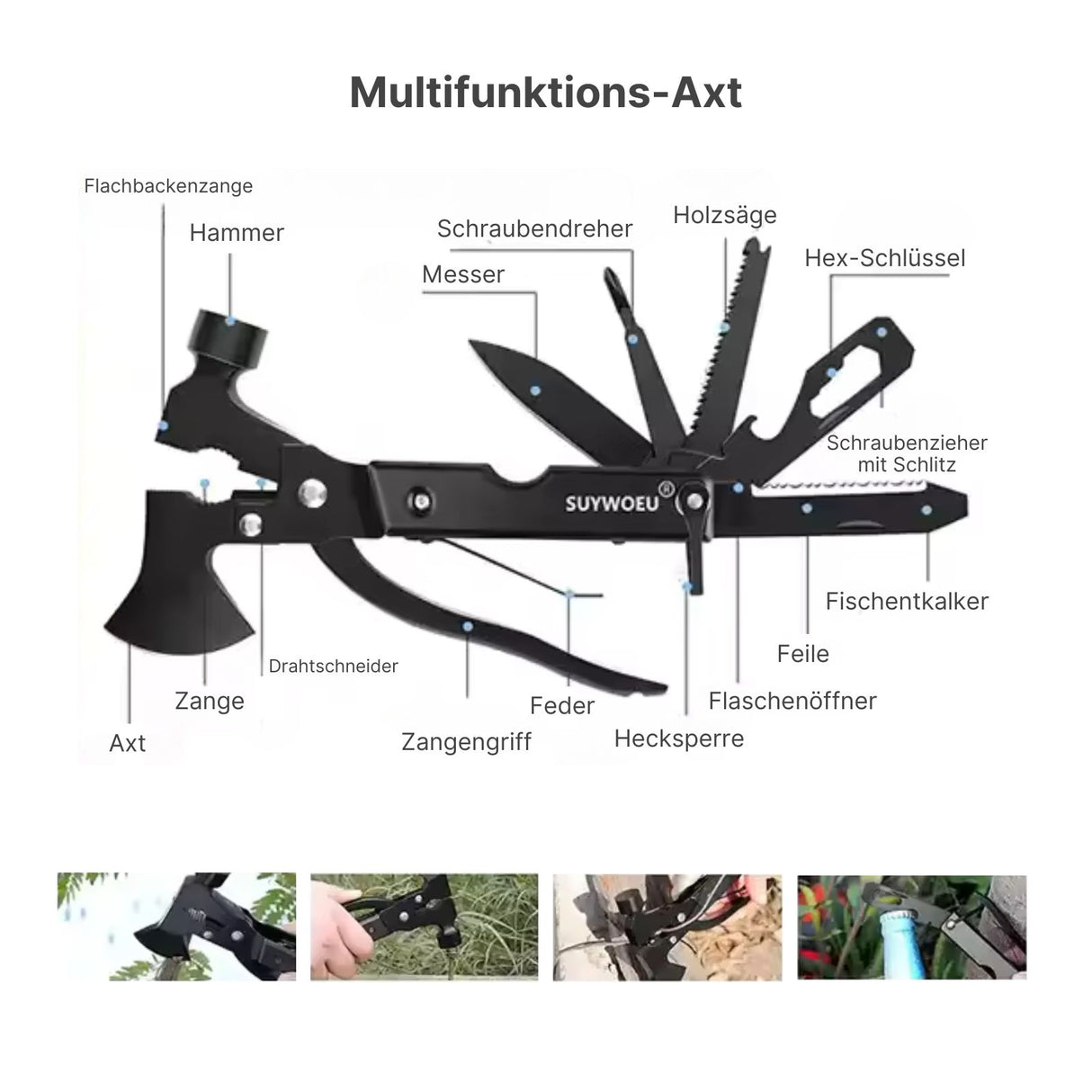 16in1 Outdoor-Survival-Box Survival-Kit Survival-Tools Camping-Ausrüstungskit