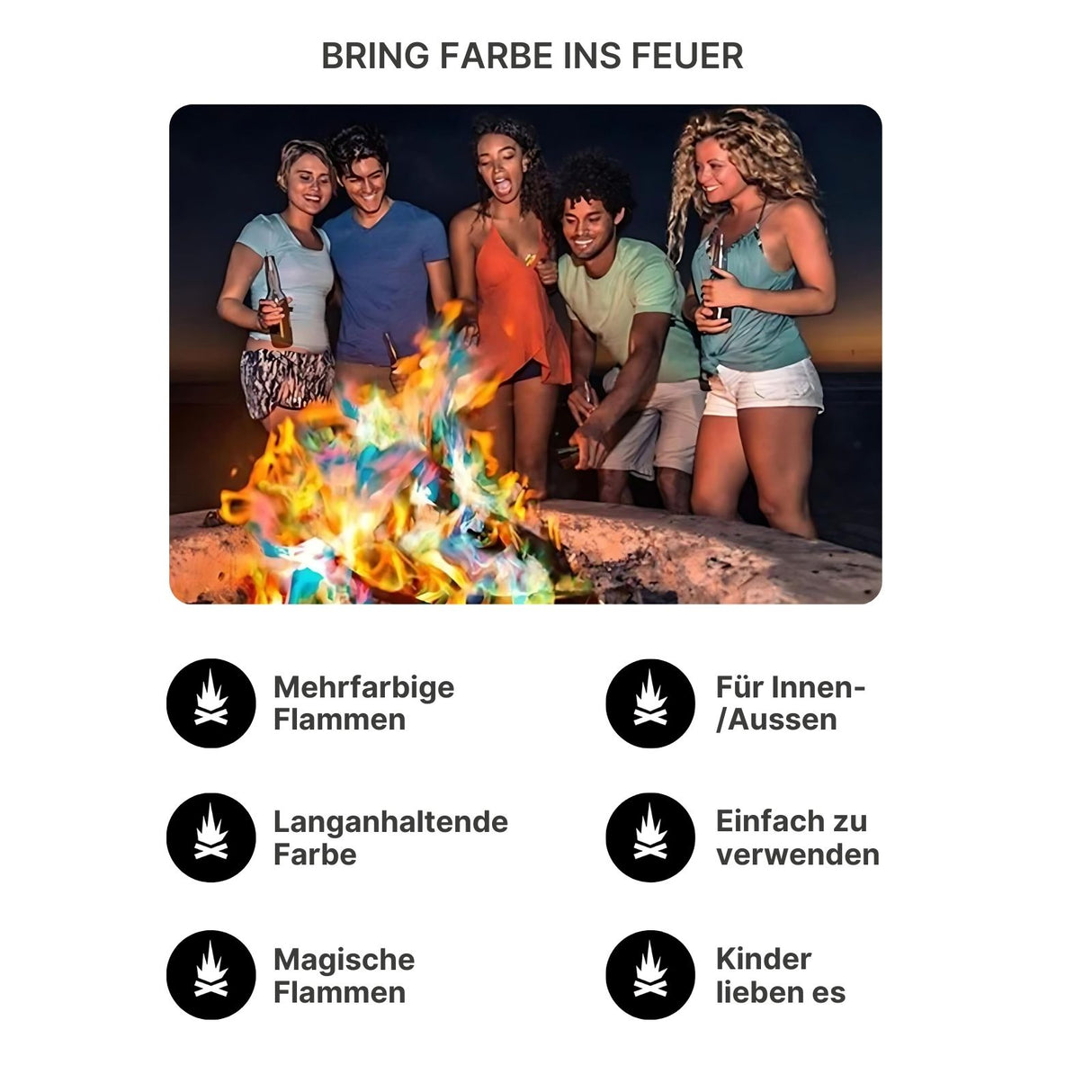 Magic-Fire-Pulver Pulver zur Flammenfärbung Feuerfarben-Pulver Set