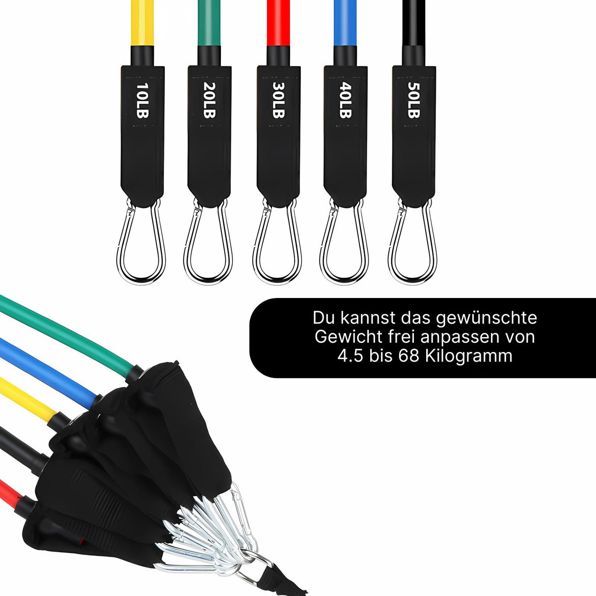 11-tlg. Set Resistance-Band Fitnessband Trainingsband Widerstandsband