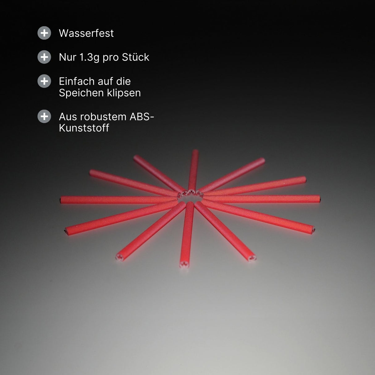 12-tlg. Set Reflektierende Speichenclips Velo-Speichenreflektoren