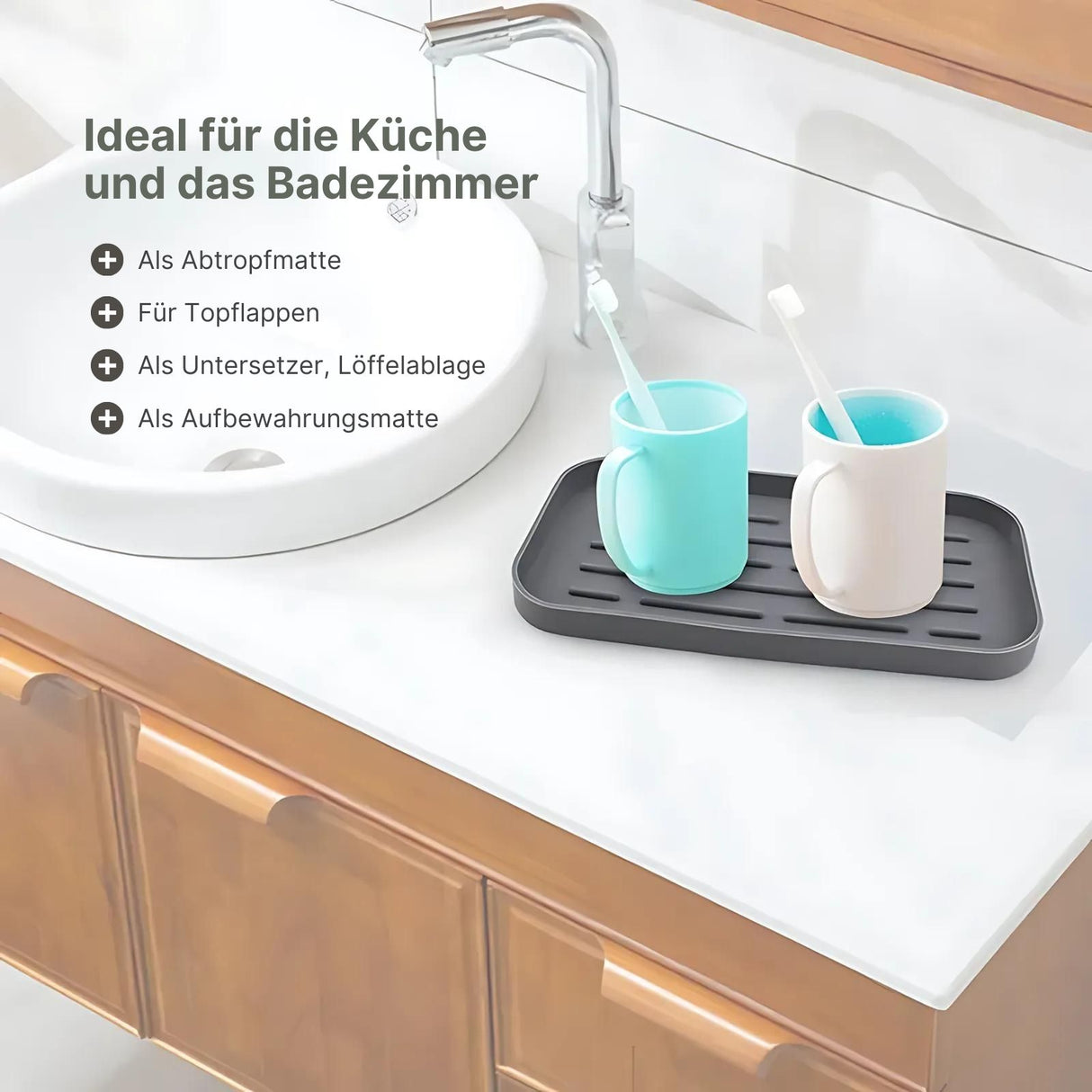 Silikonmatte Abtropfmatte Geschirrmatte Abtropfunterlage Spülbeckenmatte